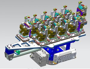 CAD model of an assembly fixture designed by CNTL